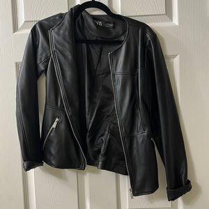 Zara black faux leather jacket
